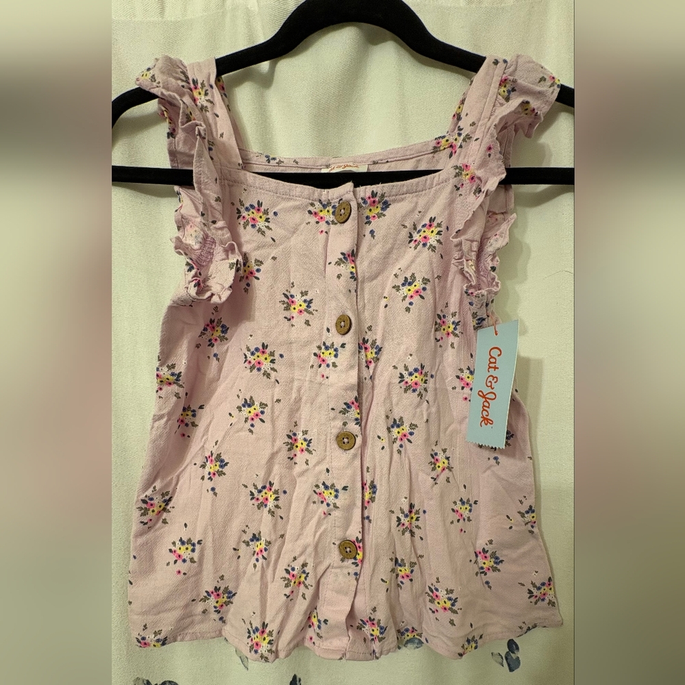 Cat & Jack Pink Floral Button-Down Dress